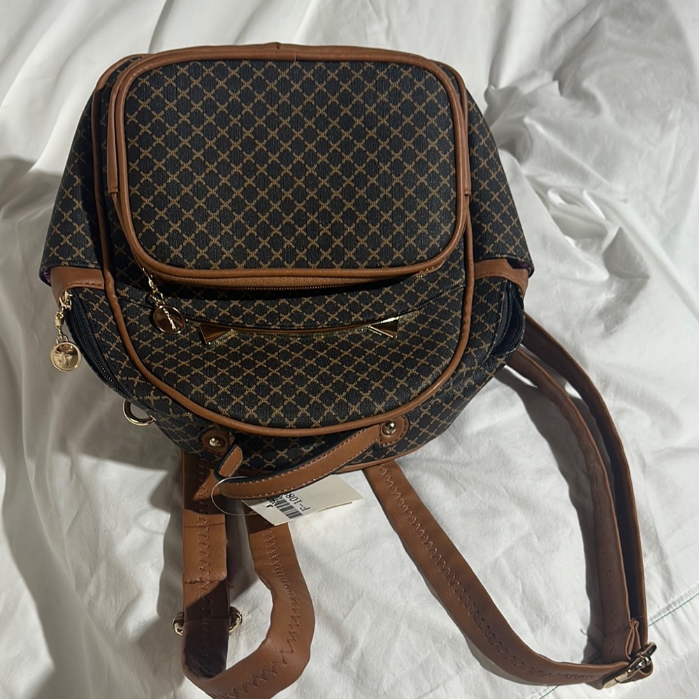 O'Neill Brown and Black Backpack with Leather Accents